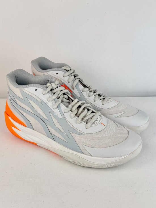 Men\'s 11 - PUMA LaMelo Ball MB.02 Gorange Platinum Gray Orange Sneaker-378288-02 main image 8